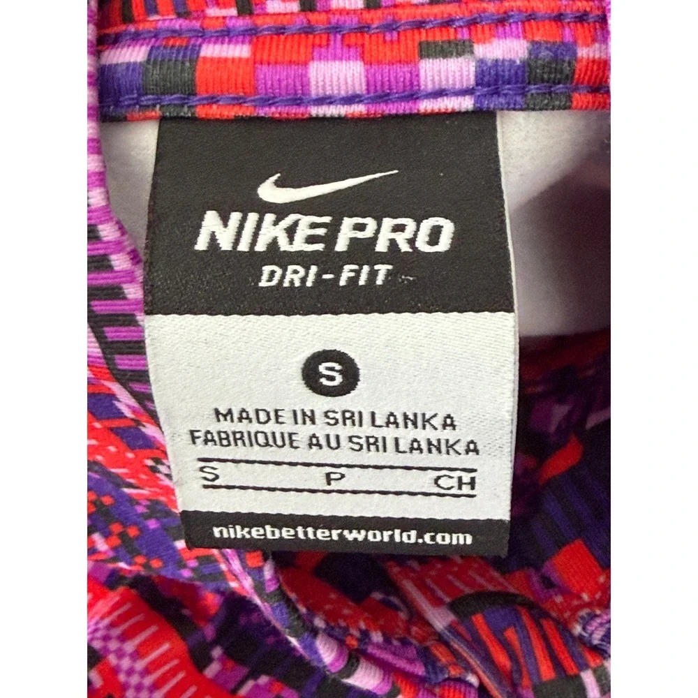 Nike Pro‎ Dri-FIT Pullover Womens S Multicolor Geometric Half Zip 685681-696